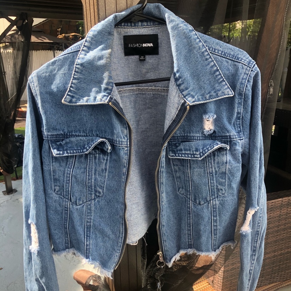 Fashionnova Denim Zip Up Jacket